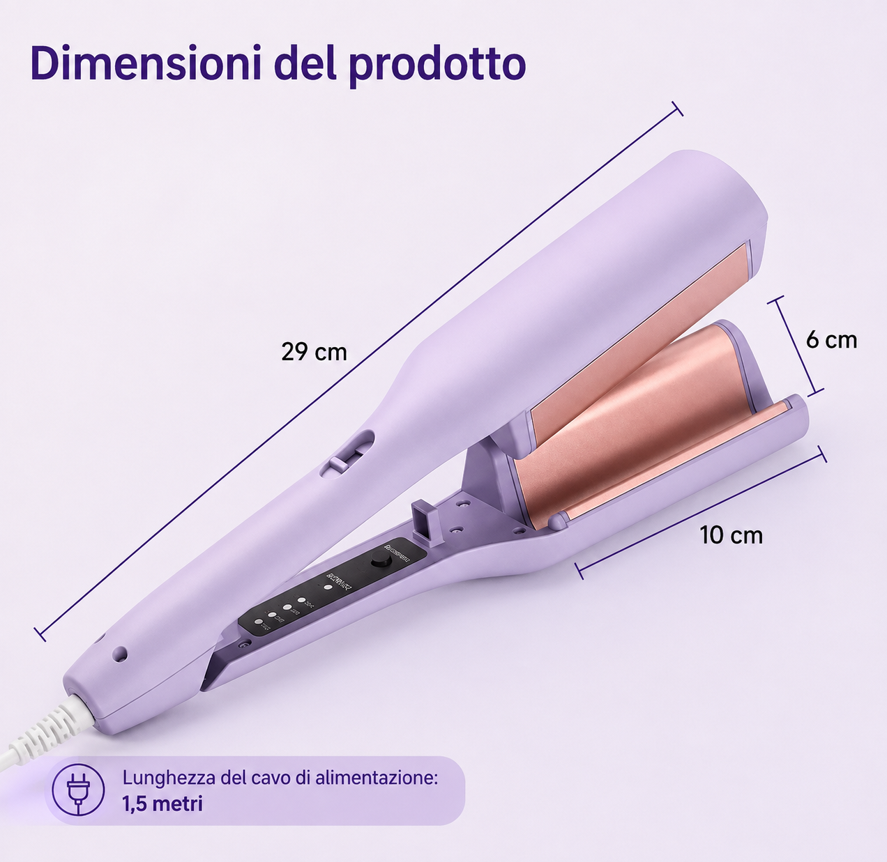 Arricciacapelli 2 Tubi Piastra Onde