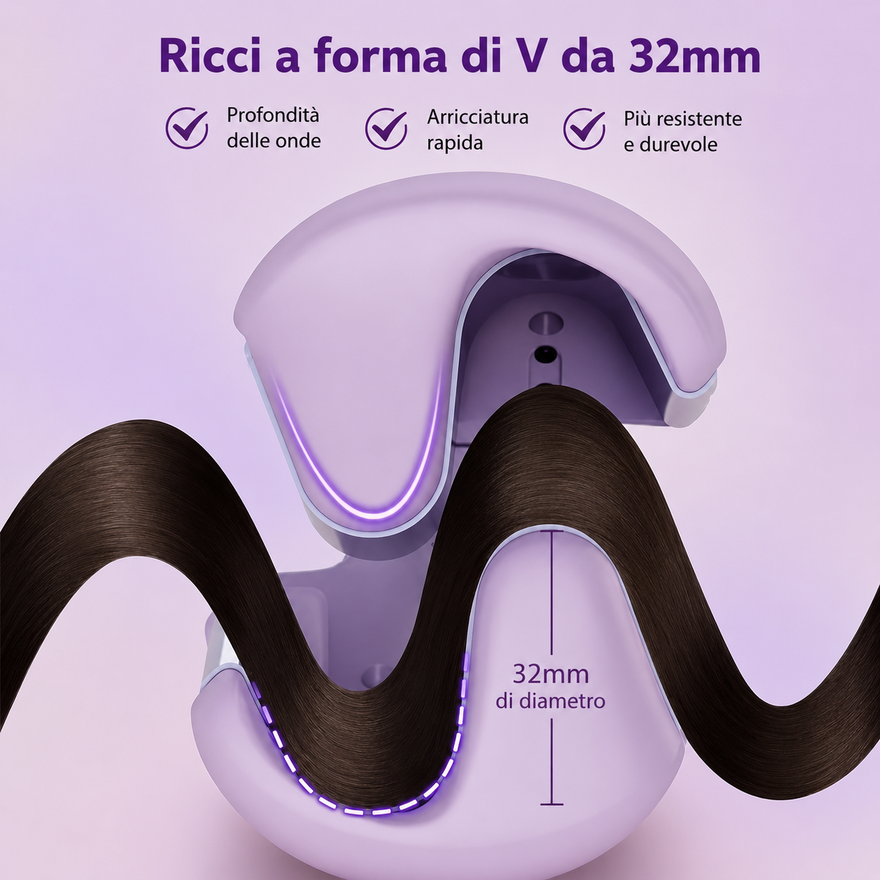 Arricciacapelli 2 Tubi Piastra Onde