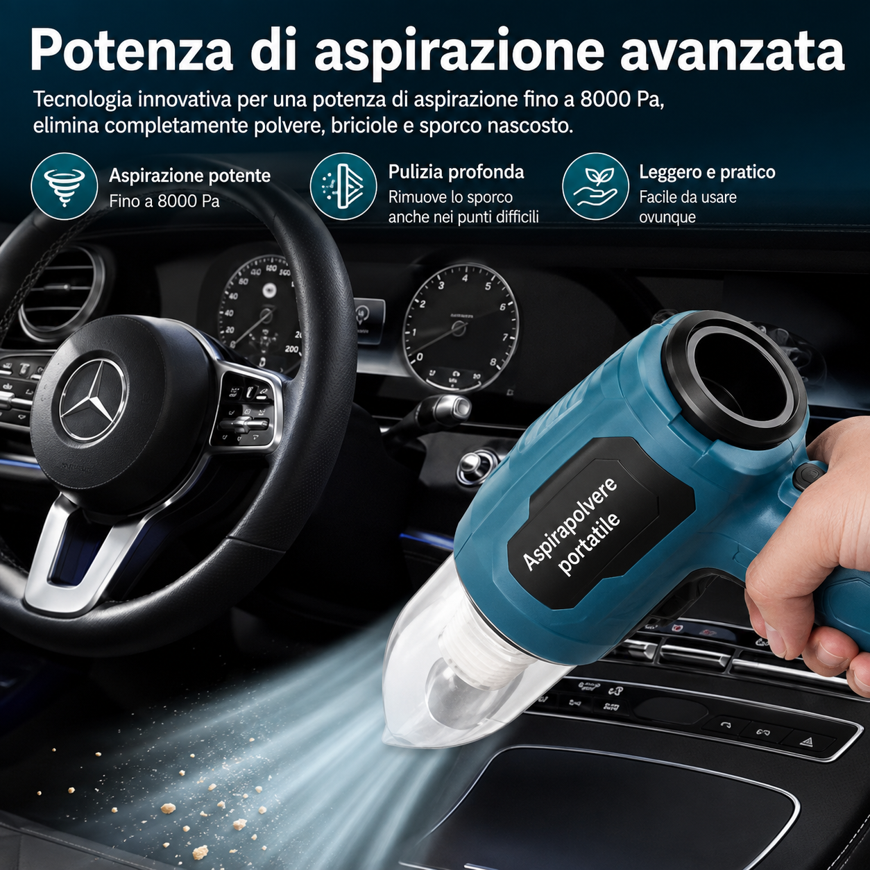 Aspirapolvere e soffiatore Portatile per Auto 48V